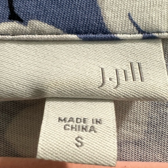 J. Jill Blue Women’s Top White Floral Size S - Picture 3 of 10